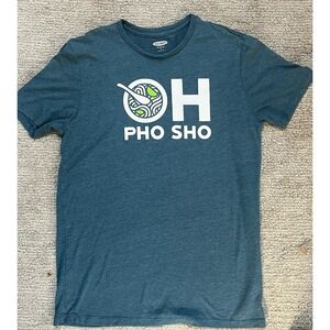 Old Navy Mens OH Pho Sho Graphic Soft-Wash T-Shirt  Short Sleeve Teal Size Small